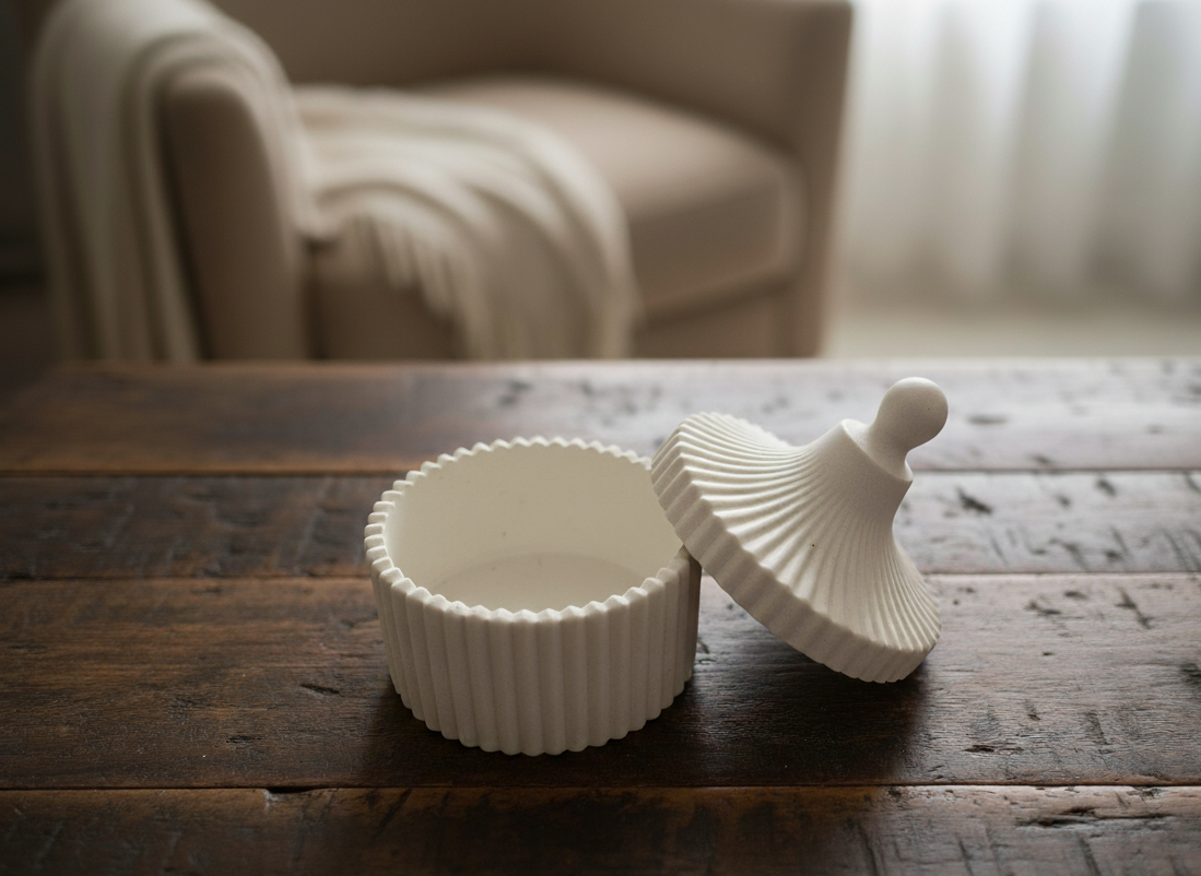 Serenity Ripple Round Container